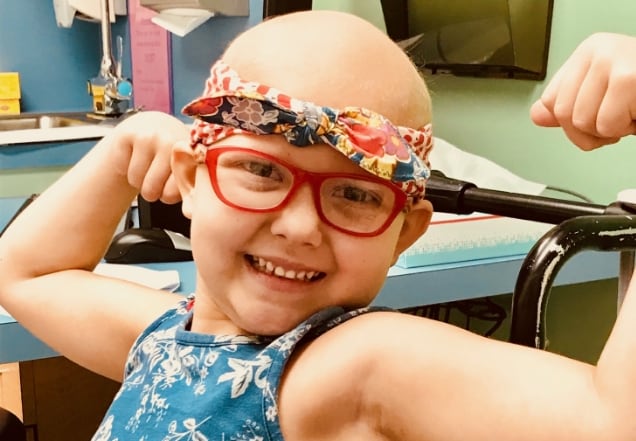 Pediatric cancer patient smiling