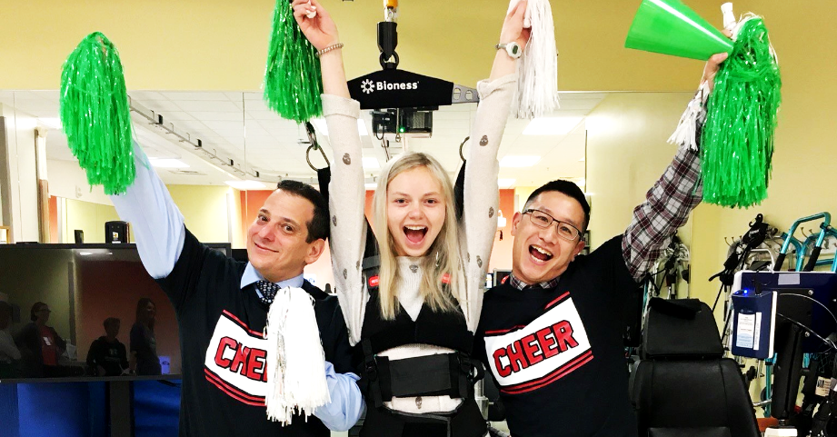Patient and staff cheering