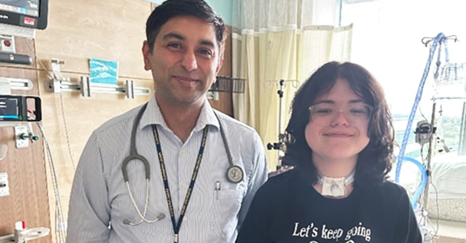 doctor with diaphragm pacing patient