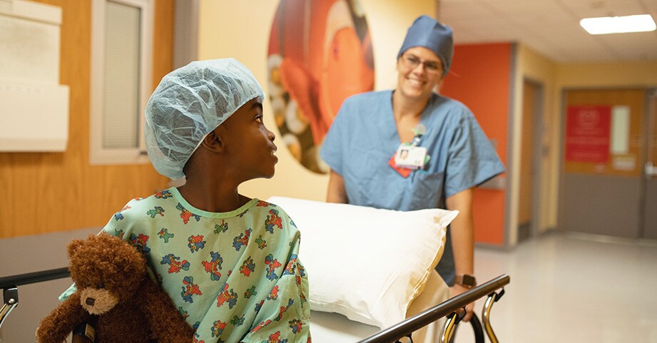 Dr. Durham and patient talk before  surgery.