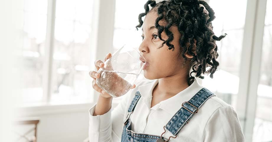 Child drinking water