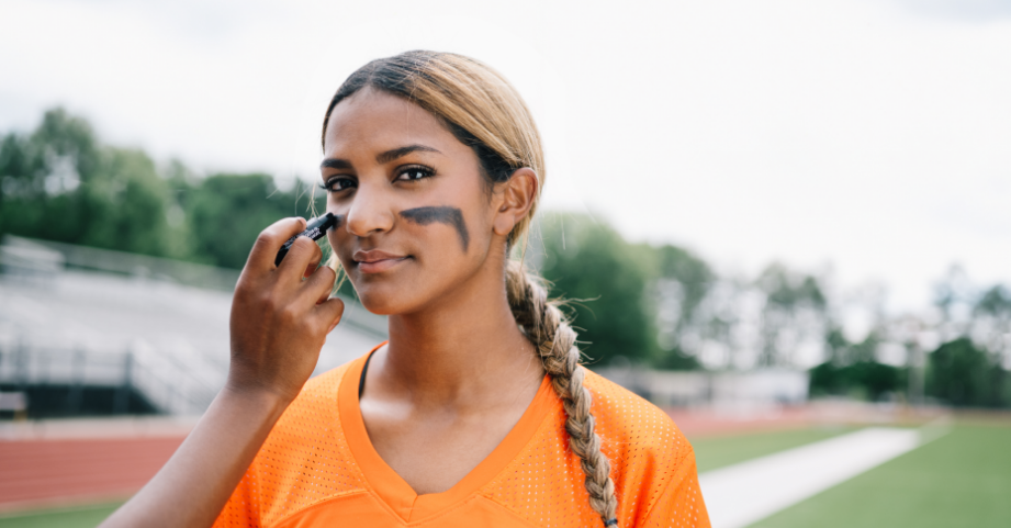 Teen wearing face paint