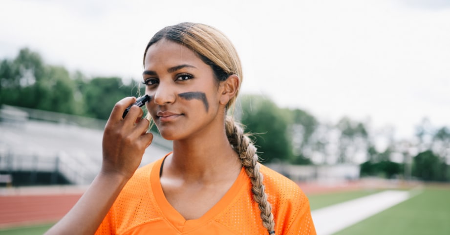 Teen wearing face paint