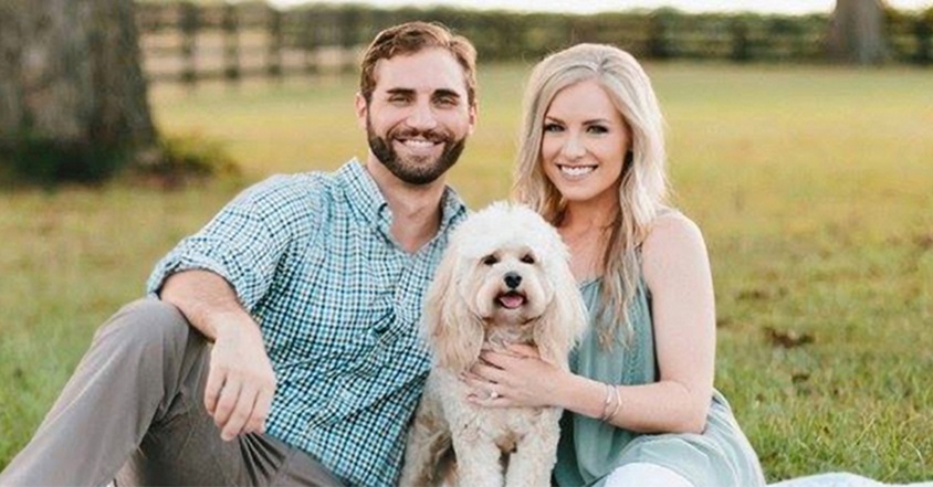 Former cancer patient turned aflac agent smiling with wife