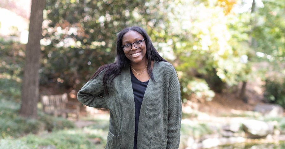 teenage liver transplant recipient smiling in a park