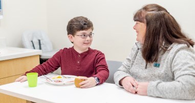 patient in feeding clinic