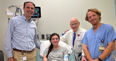 First Marcus cell therapy infusion patient Gabrielle and doctors