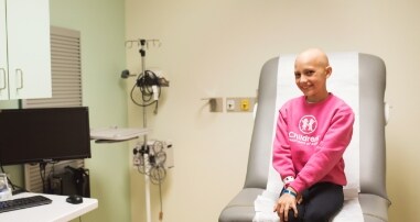 cancer patient in clinic room