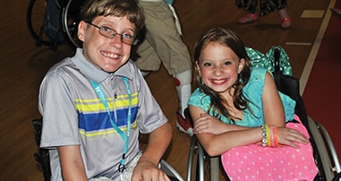 Pediatric spina bifida patients smiling at Camp Krazy Legs