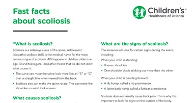 scoliosis fast facts fact sheet