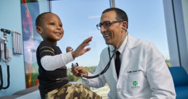 Doctor providing a heart exam