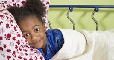 vascular anomalies little girl in hospital bed