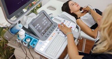 Thyroid check up with ultra sound