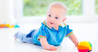 Baby playing on its tummy