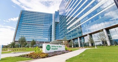 Arthur M. Blank hospital entrance during the day