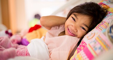 Girl smiling after successful pediatric kidney transplant