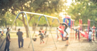 Kids playing on a playground