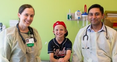 young patient with doctors