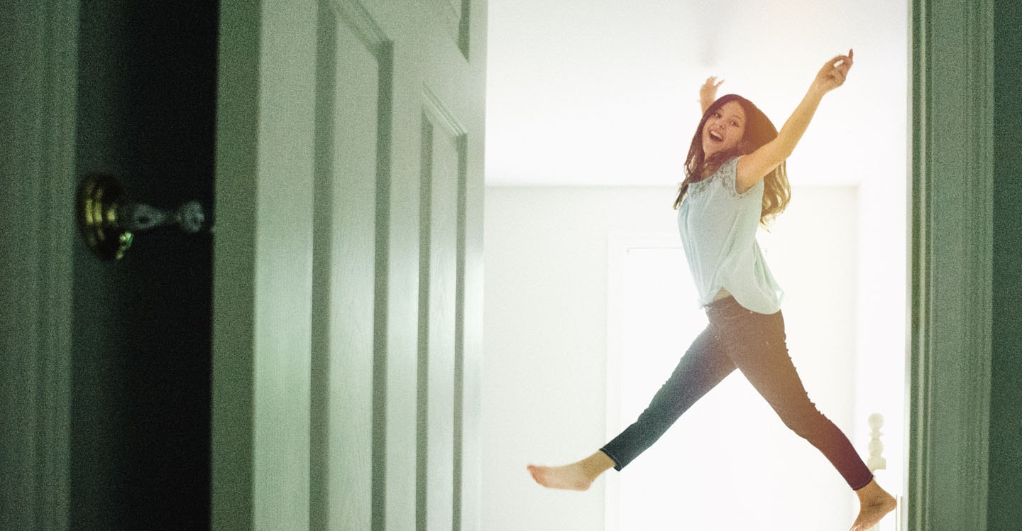 Anna, patient, jumping on a bed Patient, Anna, Jumping on a bed