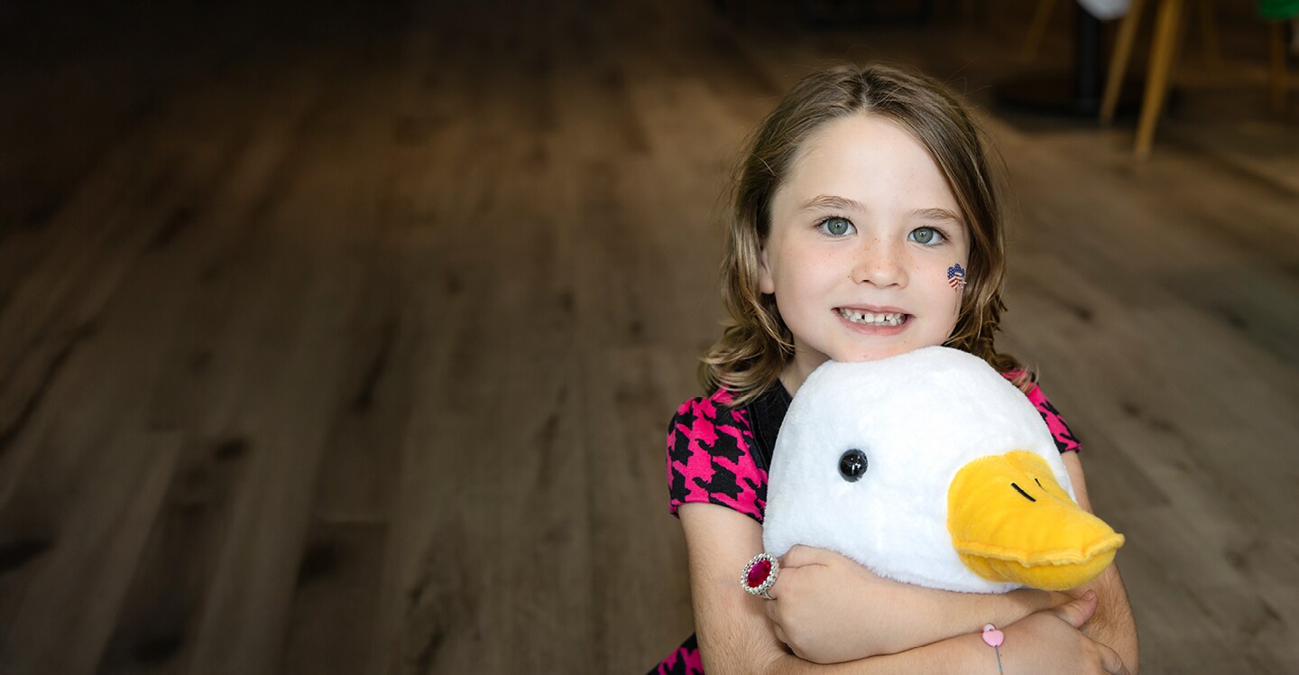 Patient with Aflac doll