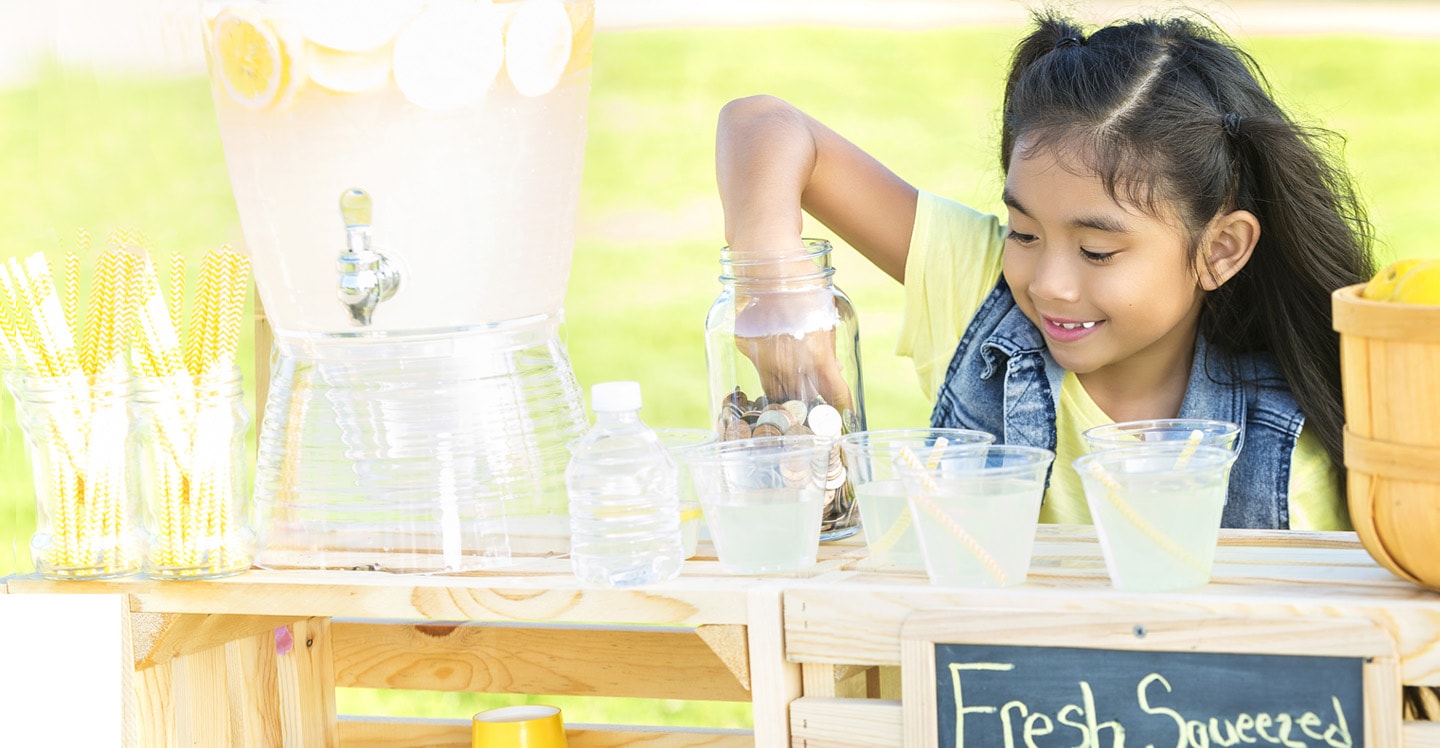 Child at lemonade stand