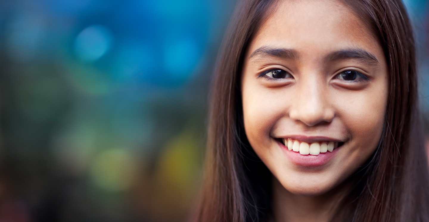 Girl smiling into the camera