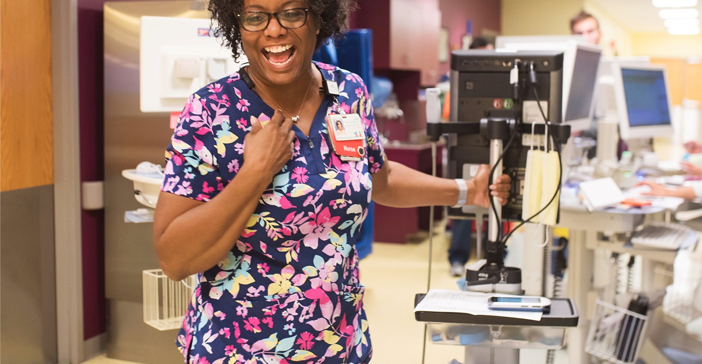 Nurses Smiling on Pediatric Floor