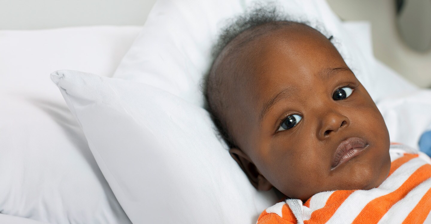 Small child in patient room