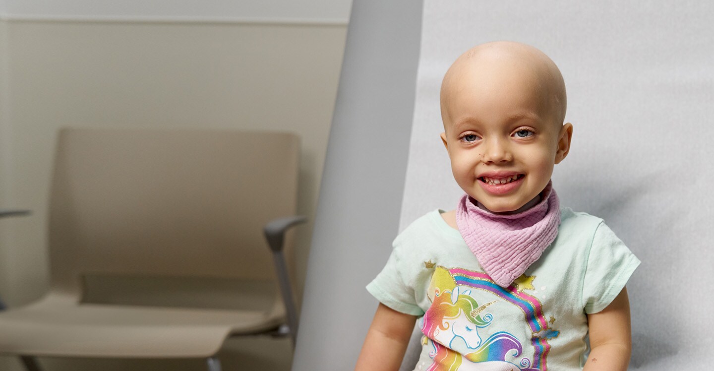 Cancer patient in clinic room