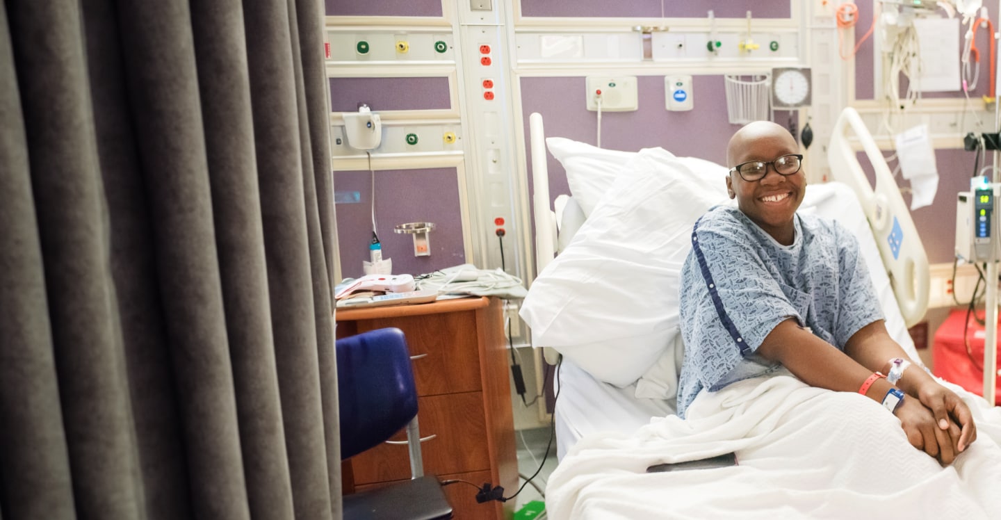 Happy child recovering