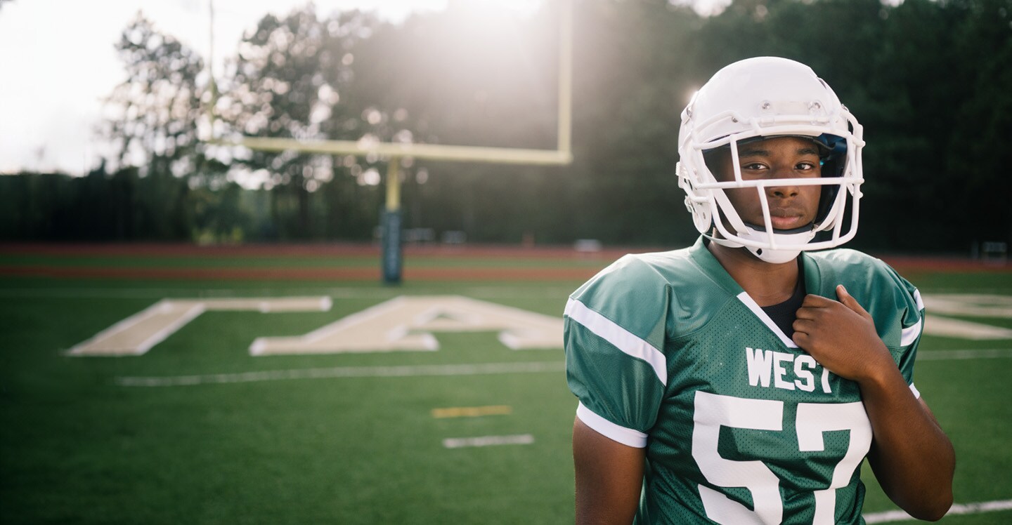 teen football player