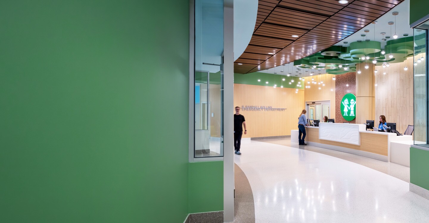 Emergency department check-in desk at Arthur M. Blank Hospital