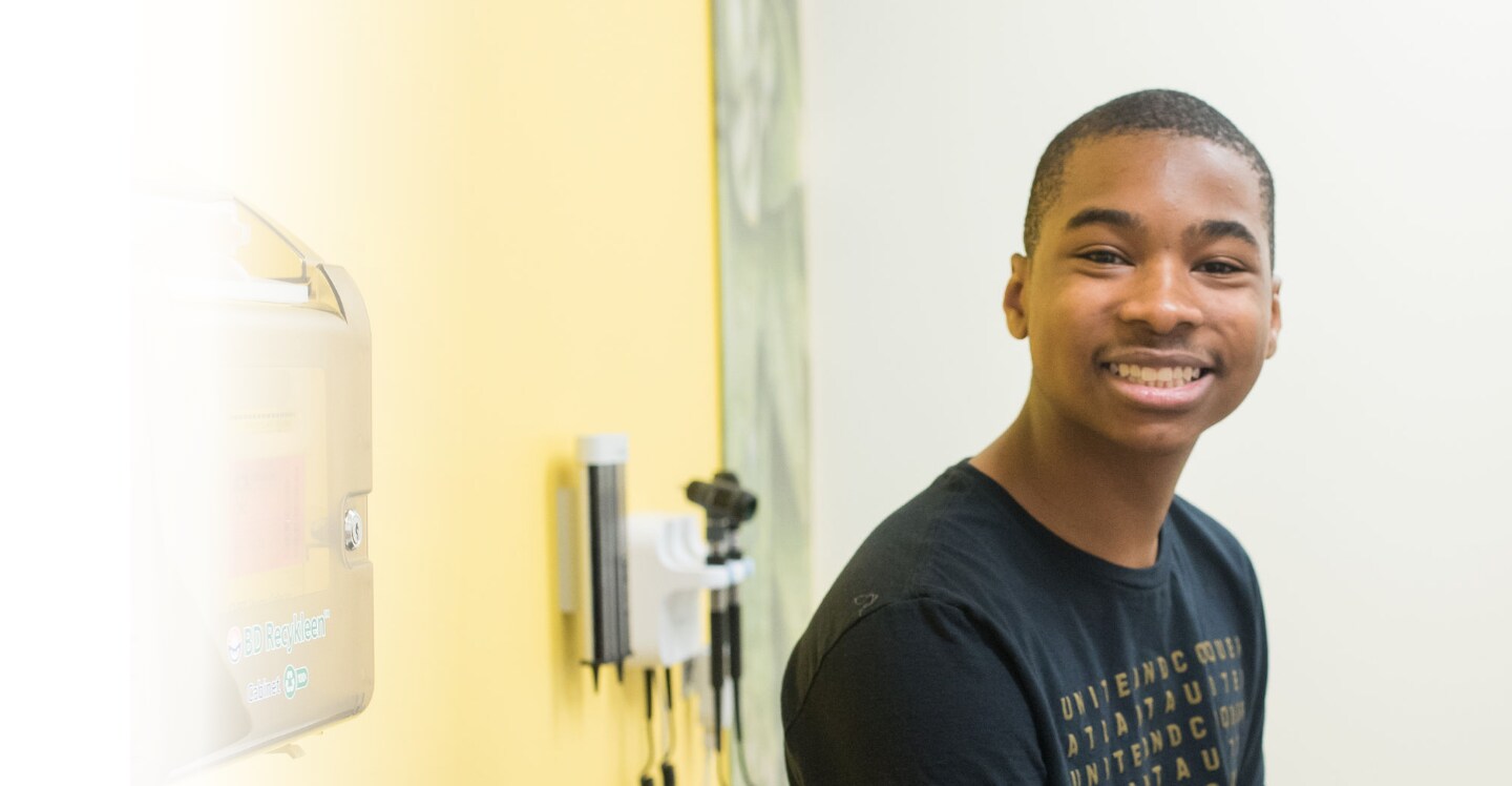 Physician check up with teen