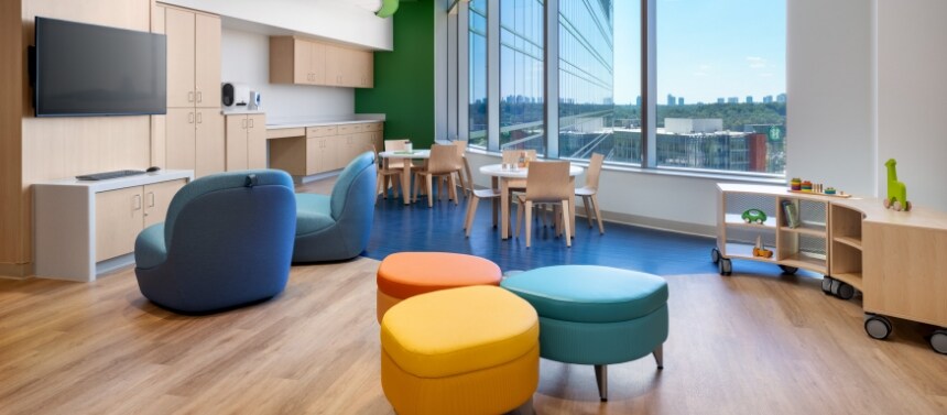 Interior Activity room at Arthur M. Blank Hospital