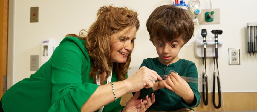 occupational therapist with osteogenesis imperfecta patient