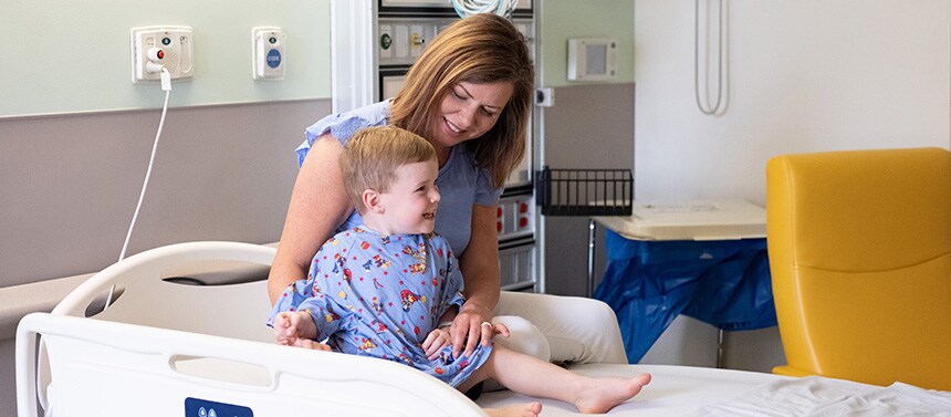 Child in room with parent