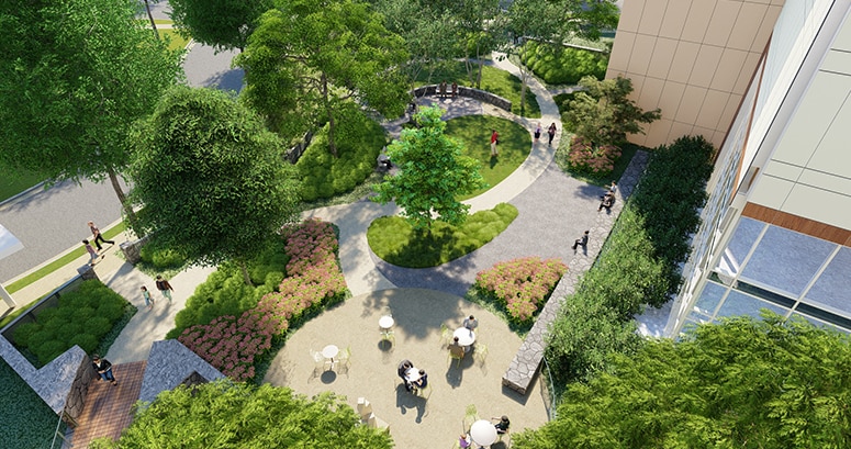 future Egleston garden at Arthur M Blank Hospital