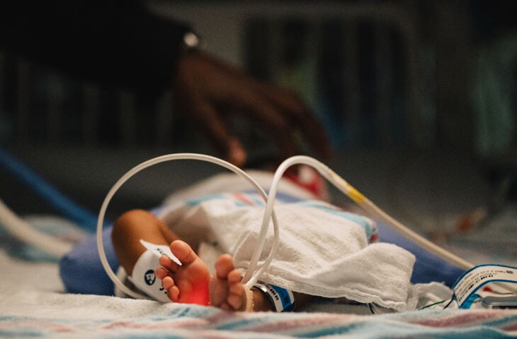 baby nicu patient in crib