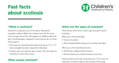 scoliosis fast facts fact sheet